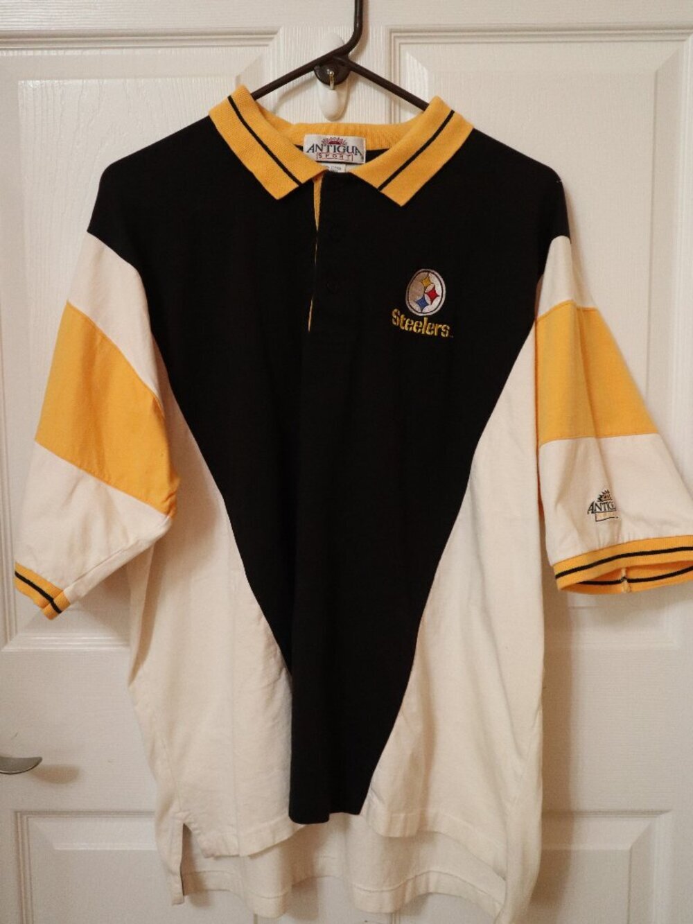 Vtg '90s Pittsburgh Steelers Polo Shirt Mens XL Embroidered Logo Antigua Sport